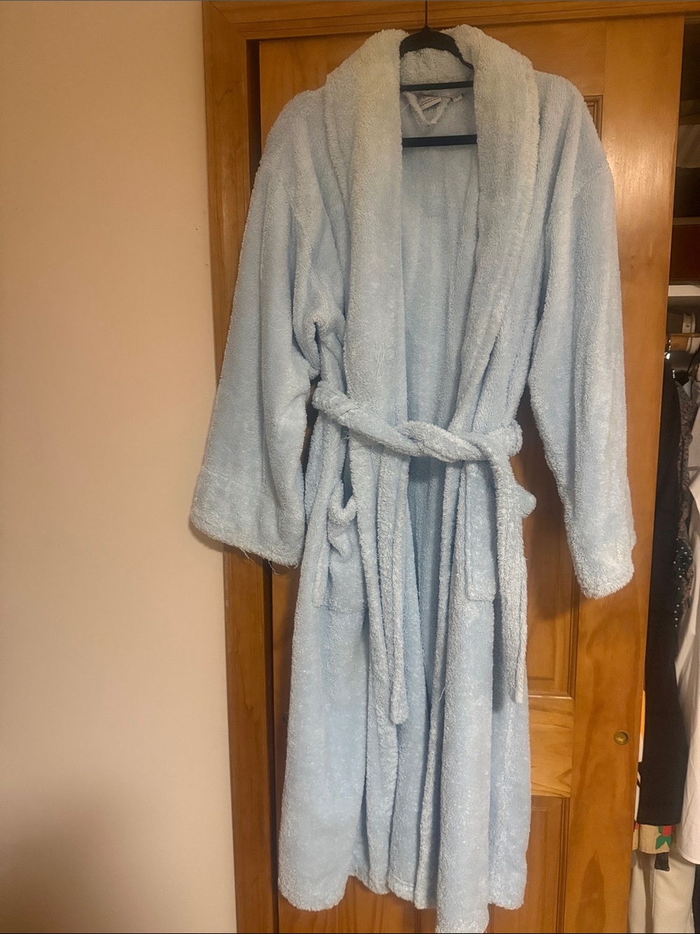 Ice blue Classic Turkish Combed Cotton Luxurious Soft and Comfy Unisex Bathrobe